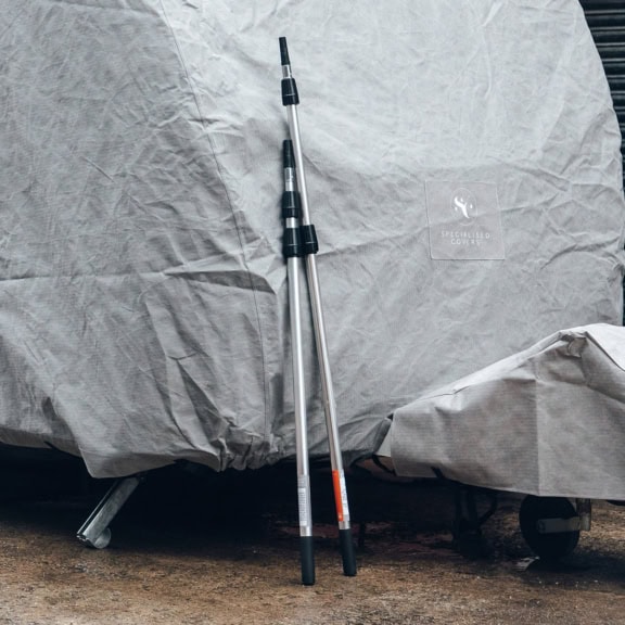 A picture of the Extendable Fitting Poles for Caravan Covers.