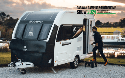 High-quality caravan cover by Specialised Covers showcased at the 2024 Caravan, Camping and Motorhome Show, offering premium protection for caravans, campers, and motorhomes.