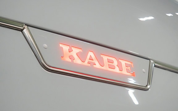 High-quality KABE appliance cover with illuminated KABE logo, customised to protect your appliance from dust, dirt, and damage while enhancing its aesthetic appeal.
