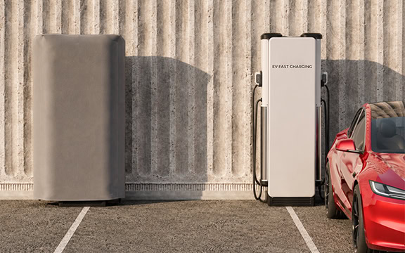 Custom protective cover for EV charging station and car, designed for outdoor use and durability, part of bespoke covers for EV infrastructure.