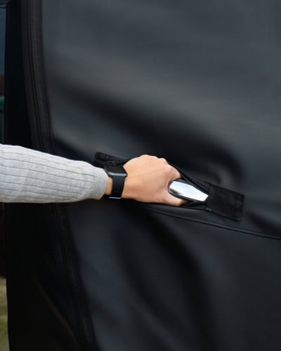 High-quality vehicle trailer cover featuring durable materials for reliable protection and easy access with a zipper design. Perfect for maintaining trailer integrity and resisting weather conditions.