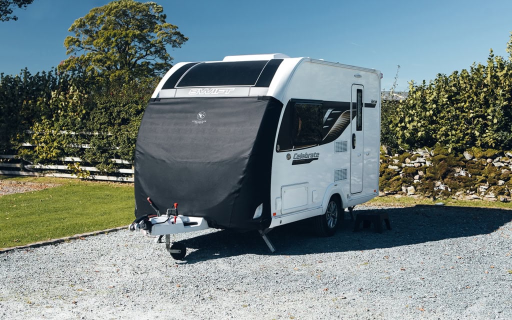 High-quality caravan cover designed for Tow Pro trailers, providing durable protection against weather elements and road debris, ensuring longevity and maintenance ease.