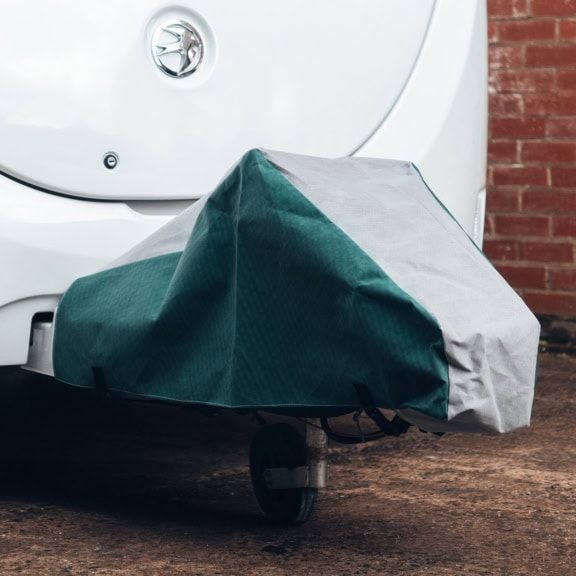 A picture of a green and grey A-Frame Cover.