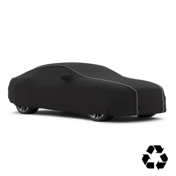 High-quality indoor car cover made from recycled, eco-friendly materials; offers excellent protection against dust, scratches, and dirt for your vehicle.