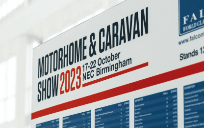 High-quality motorhome and caravan covers for protection and durability, showcased at the 2023 NEC Birmingham Motorhome & Caravan Show.