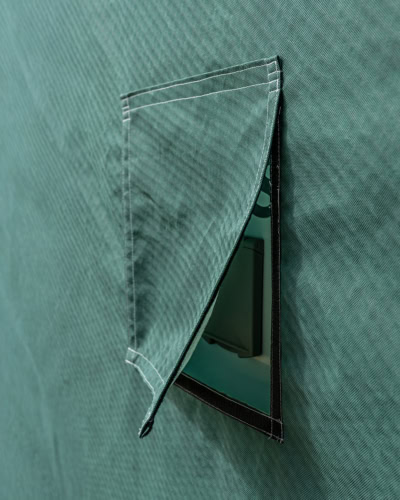 An access point in a cover for a locker box on a Motorhome