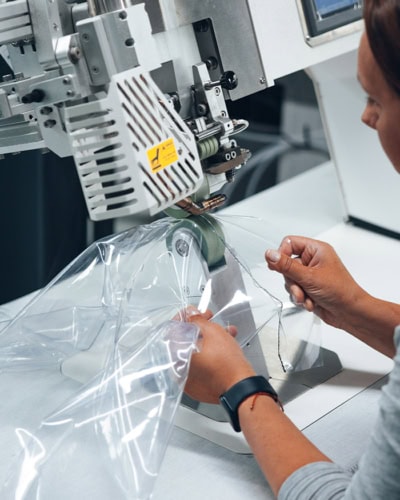 An image of a production team member working in our UK factory.