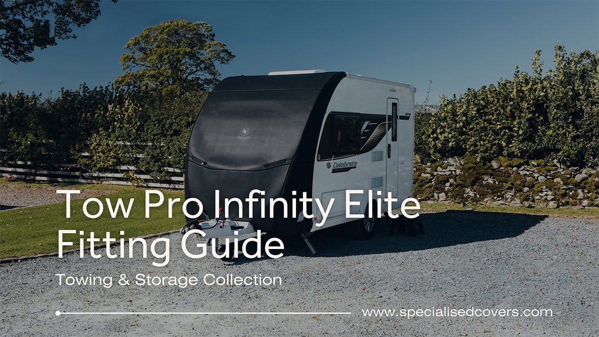 High-quality, durable caravan cover designed for the Tow Pro Infinity Elite, providing protection from weather and UV damage.