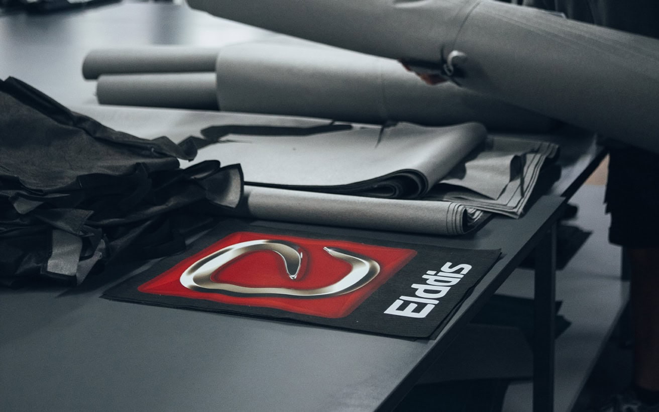 Elddis Logo on towing cover material.