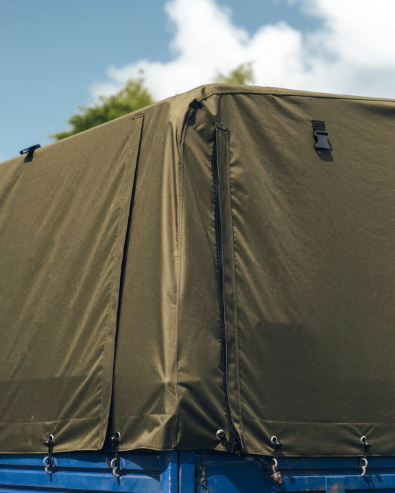 High-quality, custom-made Unimog covers designed to withstand harsh weather conditions and provide superior protection for vehicles like Atkinson Vos Unimogs.