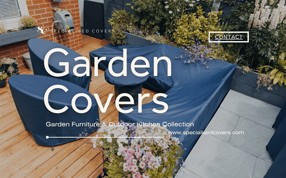 High-quality garden furniture covers for outdoor sofas, chairs, and tables, protecting them from weather and UV damage, available at Specialised Covers.