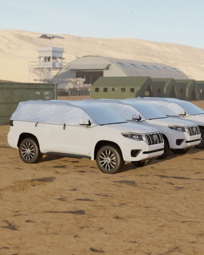 Weatherproof vehicle covers for Toyota Land Cruiser, providing protection from sun, rain, and dust, ideal for outdoor storage and transport. Customised to fit snugly and ensure durability.