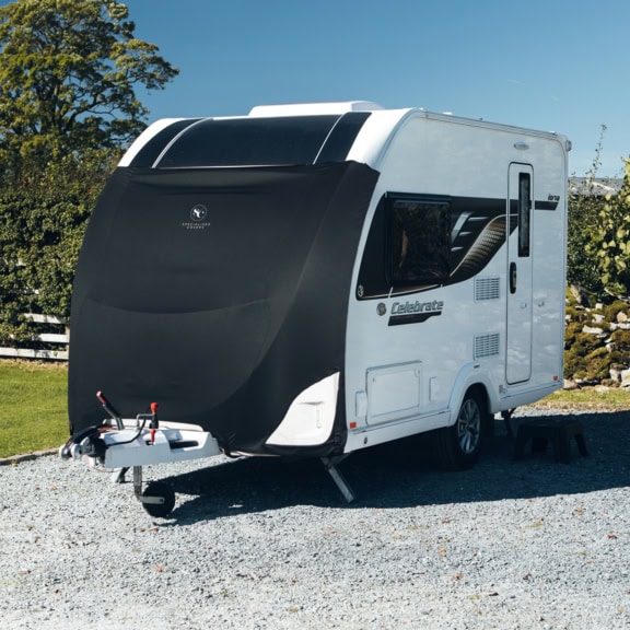 1. Custom caravan cover designed for all weather protection, ensuring durability and easy fit for caravans and motorhomes.