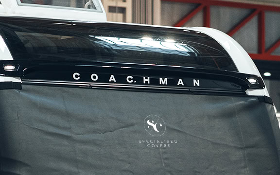 Custom-fit Coachman caravan cover by Specialised Covers, designed to protect your vehicle from weather and damage. Perfect for outdoor storage and long-term protection.