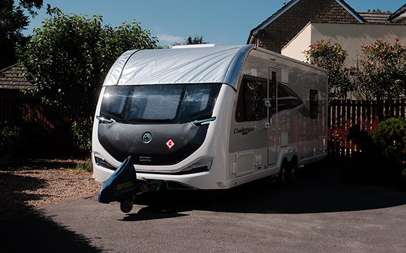 High-quality specialised covers fitted on a caravan to protect against weather and environmental damage, ensuring longevity and durability.